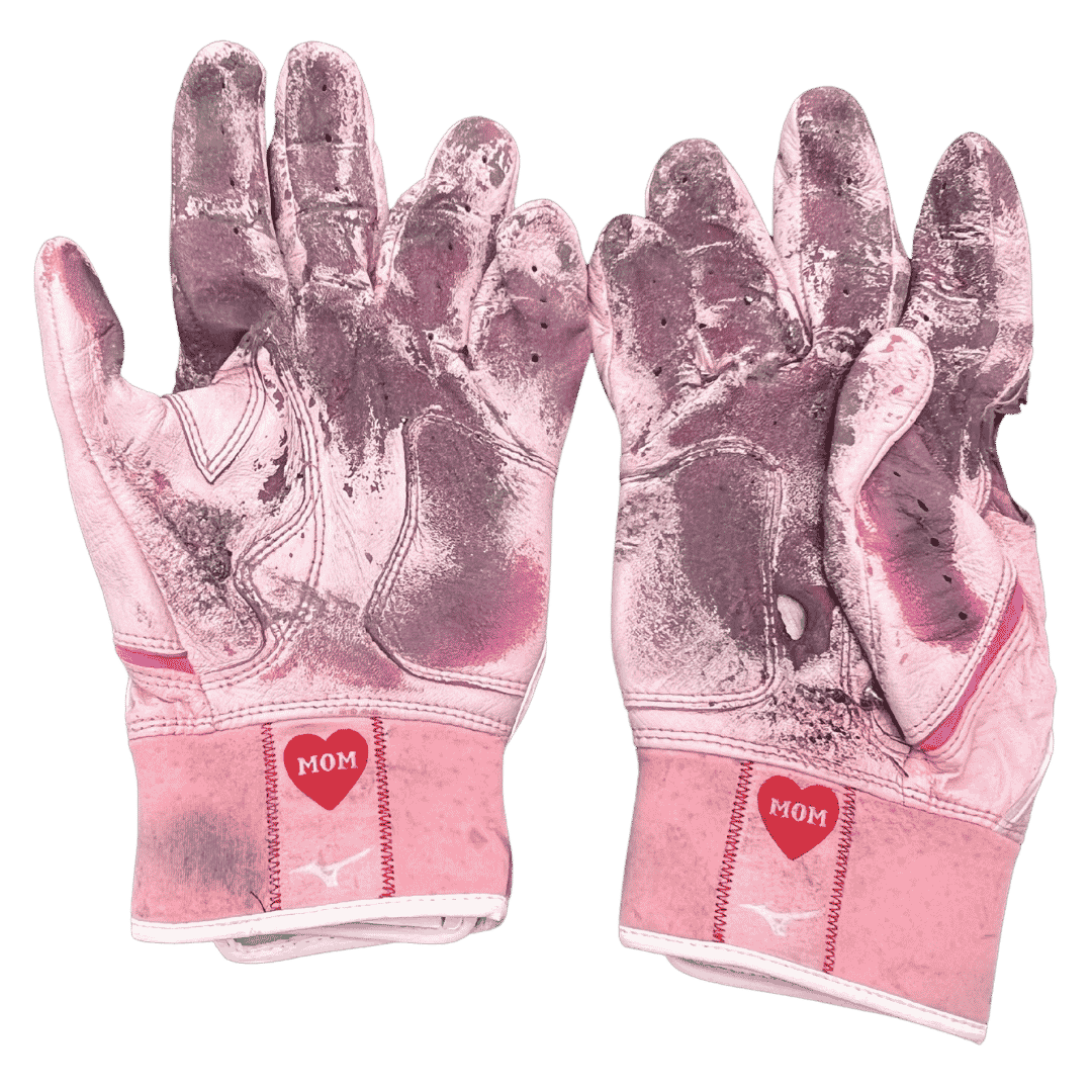 Alec Burleson St Louis Cardinals Autographed 2026 Game Used Mothers Day Mizuno Batting Gloves w/ Inscription - JSA COA