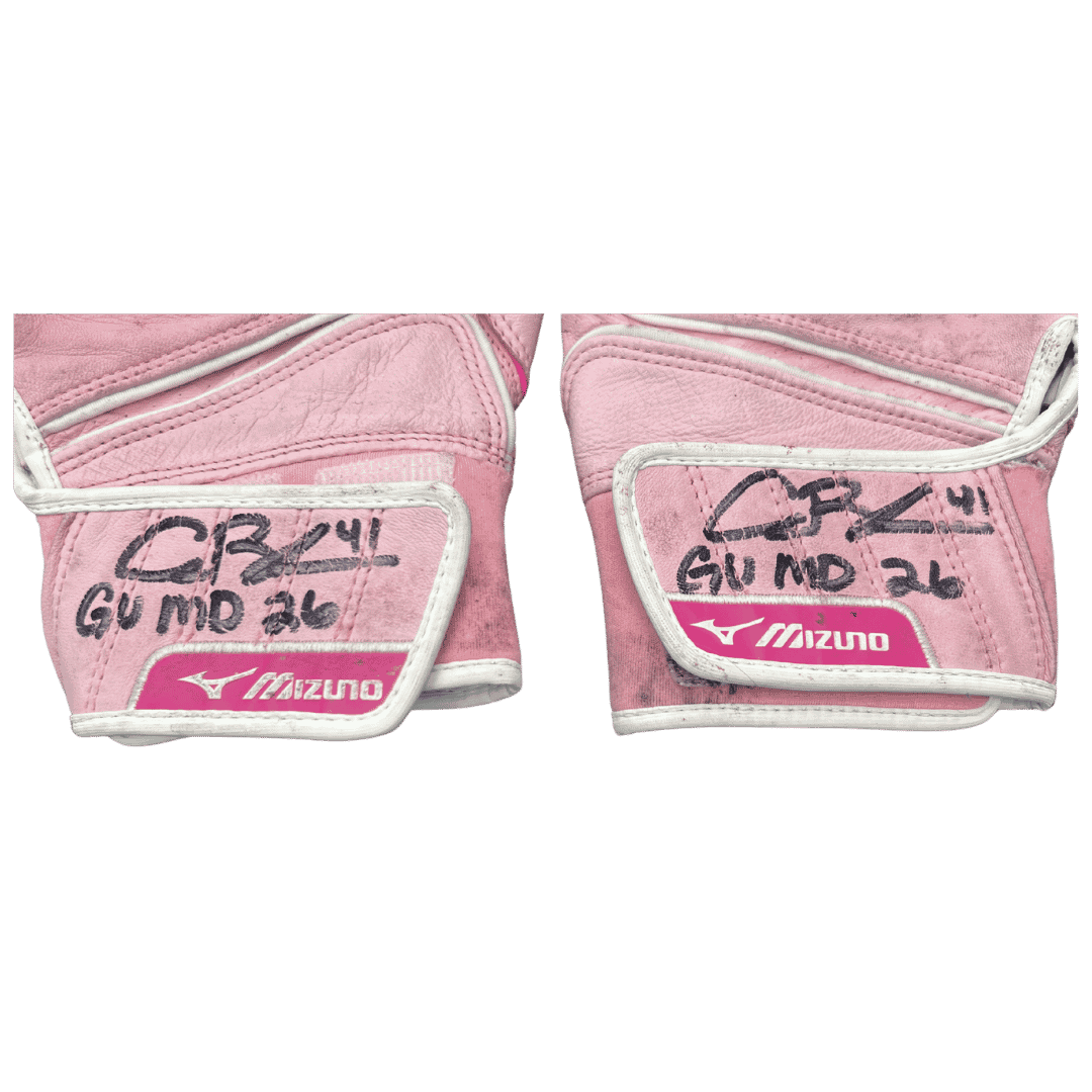 Alec Burleson St Louis Cardinals Autographed 2026 Game Used Mothers Day Mizuno Batting Gloves w/ Inscription - JSA COA
