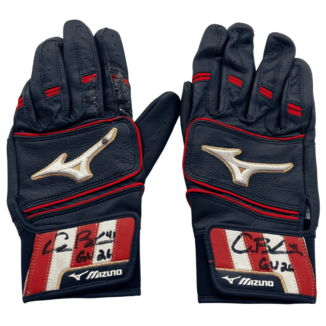 Alec Burleson St Louis Cardinals Autographed 2026 Game Used Mizuno Batting Gloves w/ Inscription - JSA COA Navy/Red