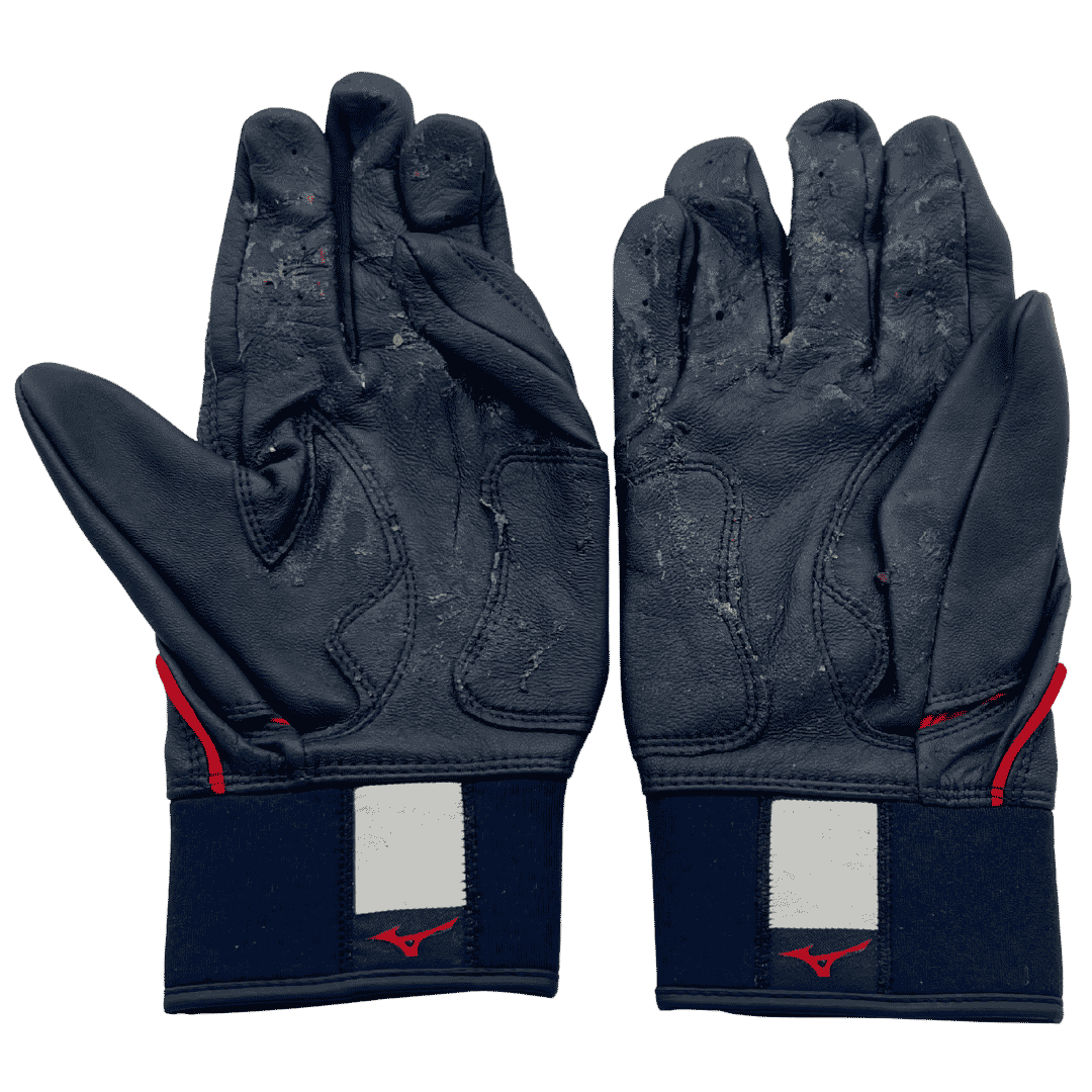 Alec Burleson St Louis Cardinals Autographed 2026 Game Used Mizuno Batting Gloves w/ Inscription - JSA COA Navy/Red