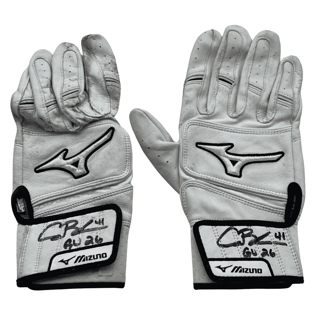 Alec Burleson St Louis Cardinals Autographed 2026 Game Used Mizuno Batting Gloves w/ Inscription - JSA COA W2
