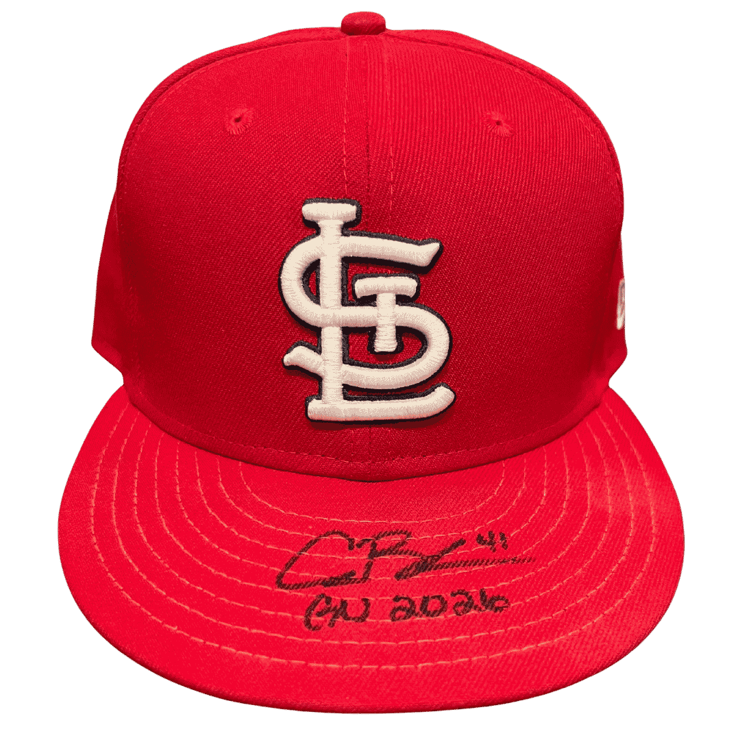 Alec Burleson St Louis Cardinals Autographed 2026 Game Used Hat w/ Inscription - JSA COA