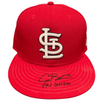 
Alec Burleson St Louis Cardinals Autographed 2026 Game Used Hat w/ Inscription - JSA COA — Front