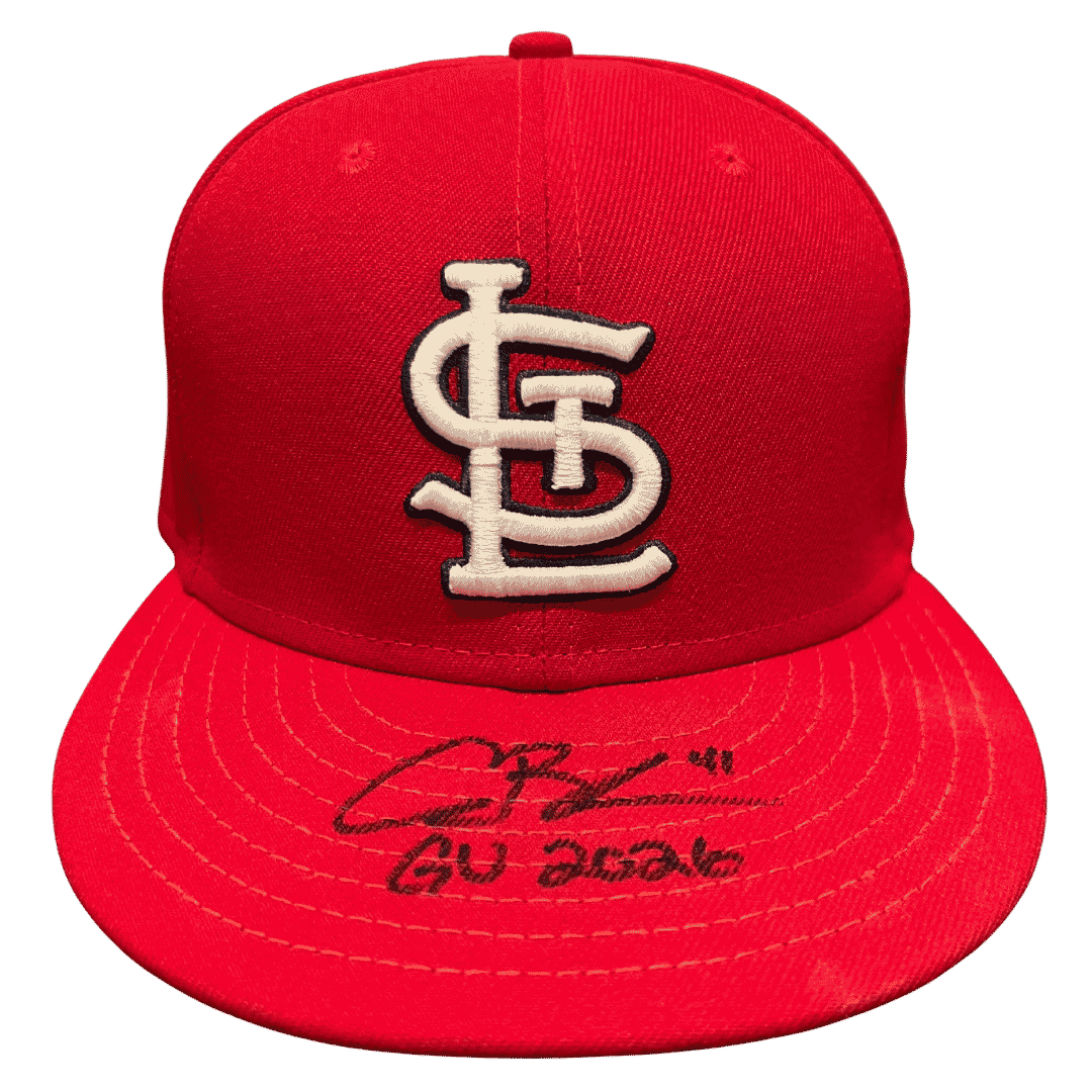 Alec Burleson St Louis Cardinals Autographed 2026 Game Used Hat w/ Inscription - JSA COA