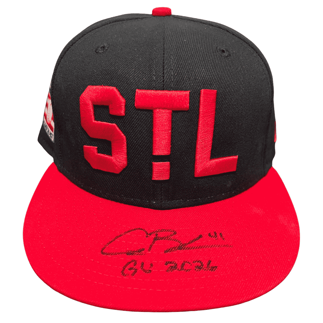 Alec Burleson St Louis Cardinals Autographed 2026 Game Used Hall of Fame Weekend Hat w/ Inscription - JSA COA