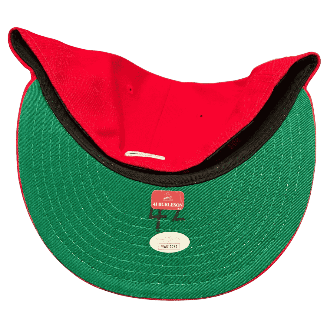 Alec Burleson St Louis Cardinals Autographed 2026 Game Used Jackie Robinson Day Hat w/ Inscription - JSA COA