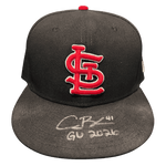 
Alec Burleson St Louis Cardinals Autographed 2026 Game Used Hat w/ Inscription - JSA COA — Front