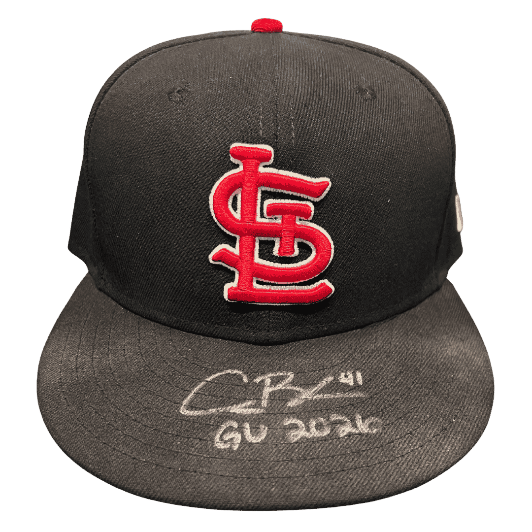 Alec Burleson St Louis Cardinals Autographed 2026 Game Used Hat w/ Inscription - JSA COA