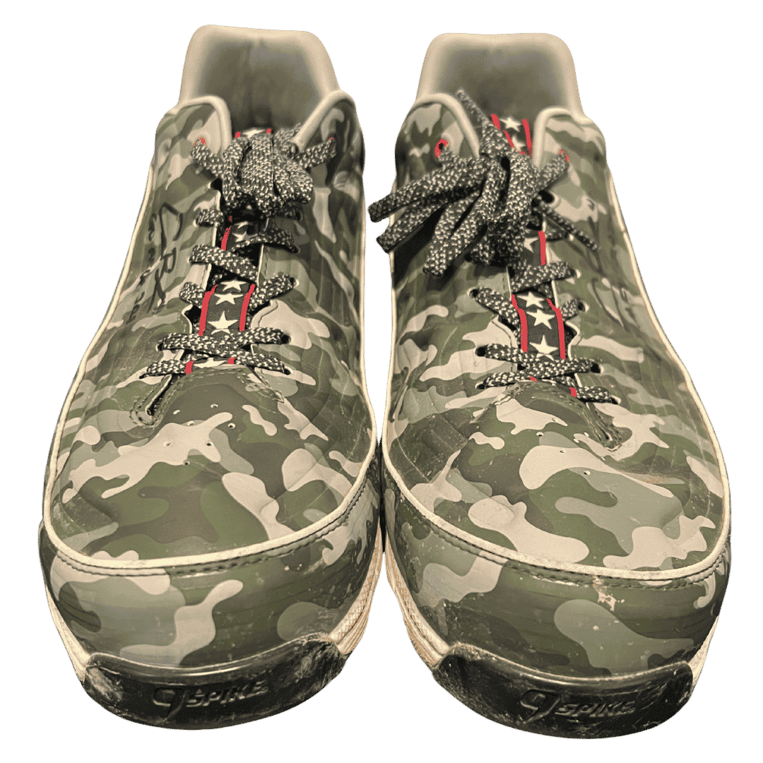 Alec Burleson St Louis Cardinals Autographed 2026 Game Used Armed Forces Weekend Cleats w/ Inscription - JSA COA