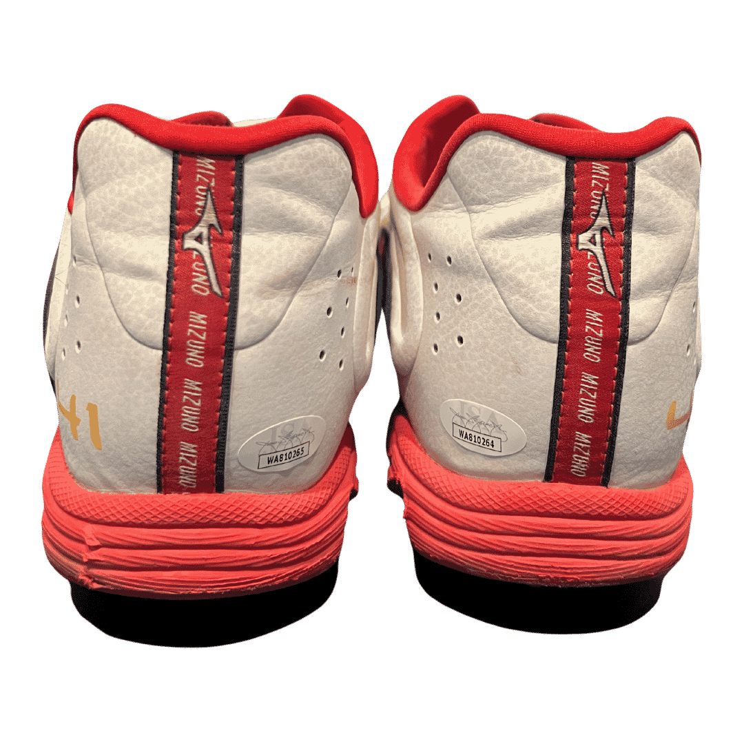 Alec Burleson St Louis Cardinals Autographed 2026 Game Used Cleats w/ Inscription - JSA COA