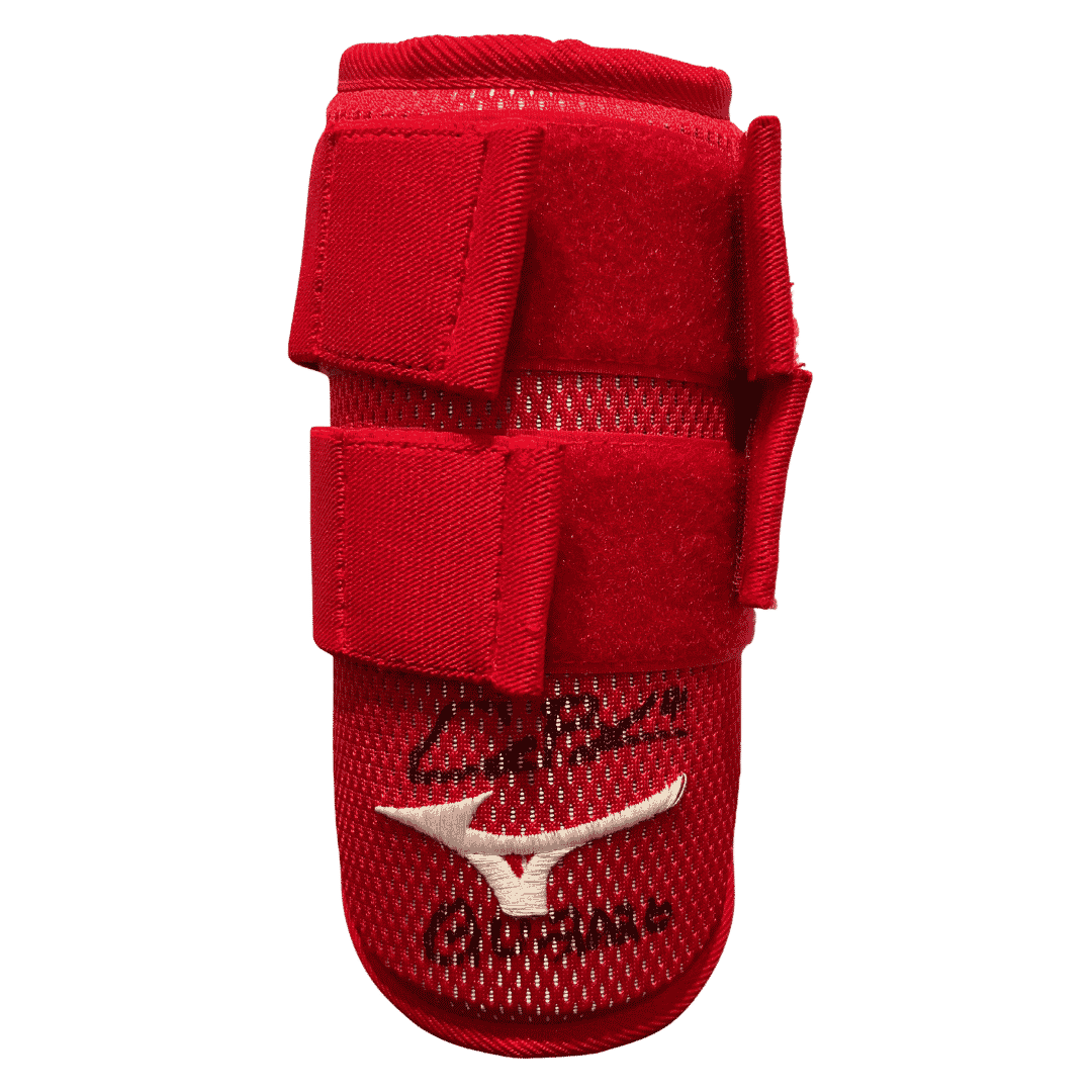 Alec Burleson St Louis Cardinals Autographed 2026 Game Used Elbow Guard w/ Inscription - JSA COA