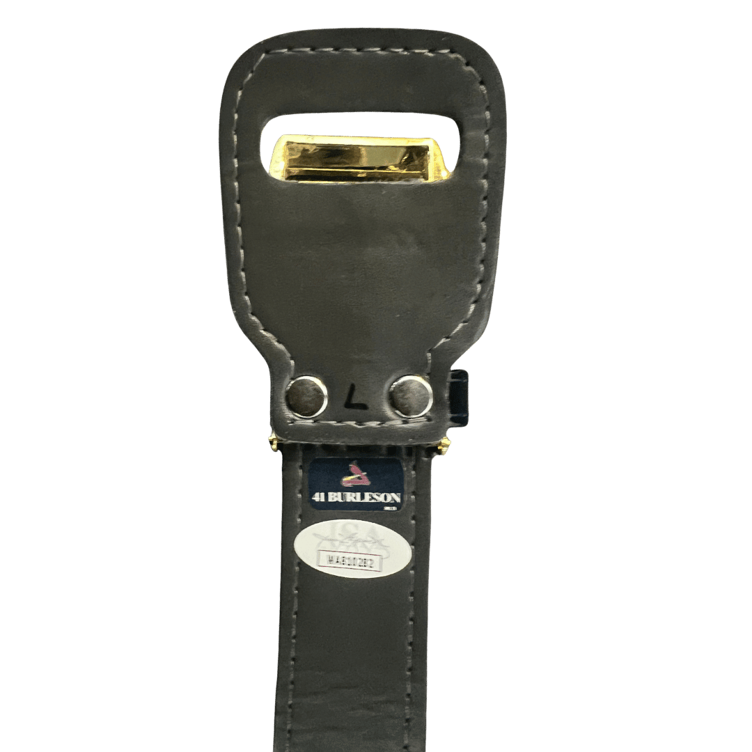 Alec Burleson St Louis Cardinals Autographed 2026 Game Worn Belt w/ Inscription - JSA COA