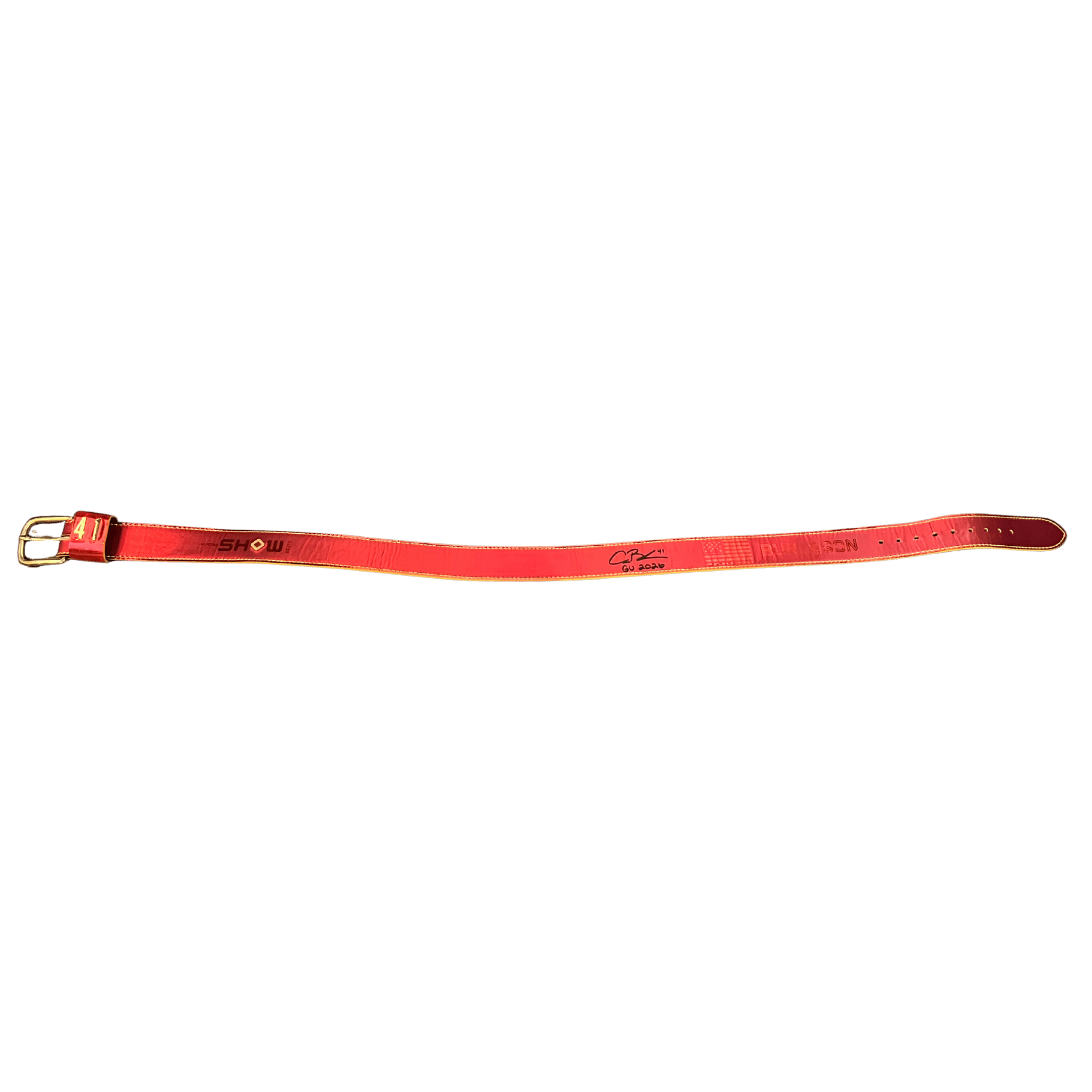 Alec Burleson St Louis Cardinals Autographed 2026 Game Worn Belt w/ Inscription - JSA COA