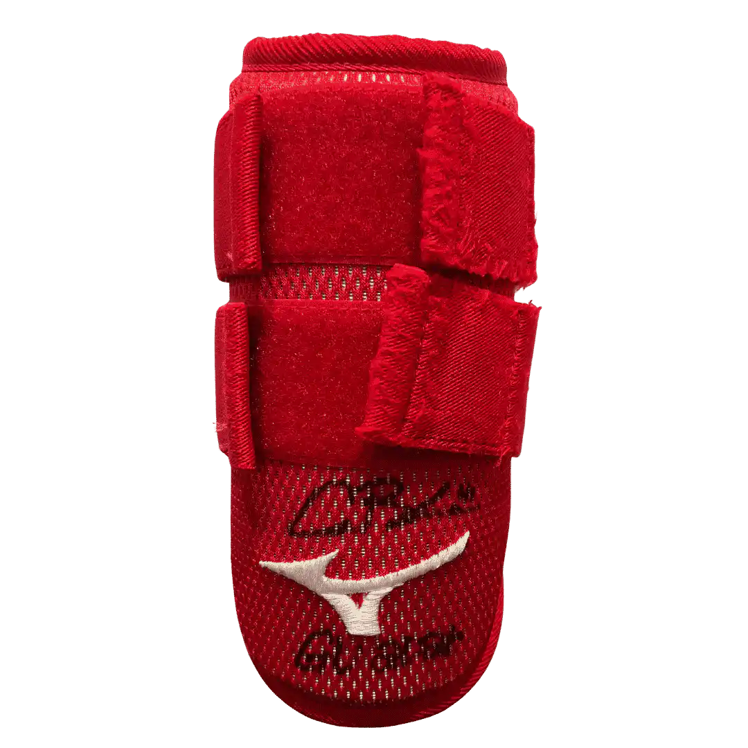 Alec Burleson St Louis Cardinals Autographed 2026 Game Used Elbow Guard w/ Inscription - JSA COA