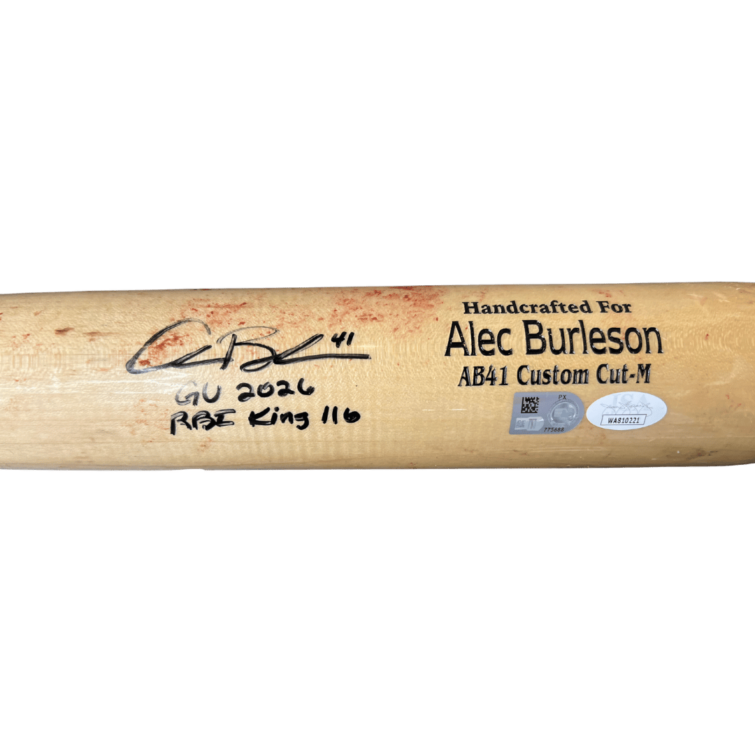 Alec Burleson St Louis Cardinals Autographed 2026 Game Used Bat w/ Inscriptions - JSA & MLB COA
