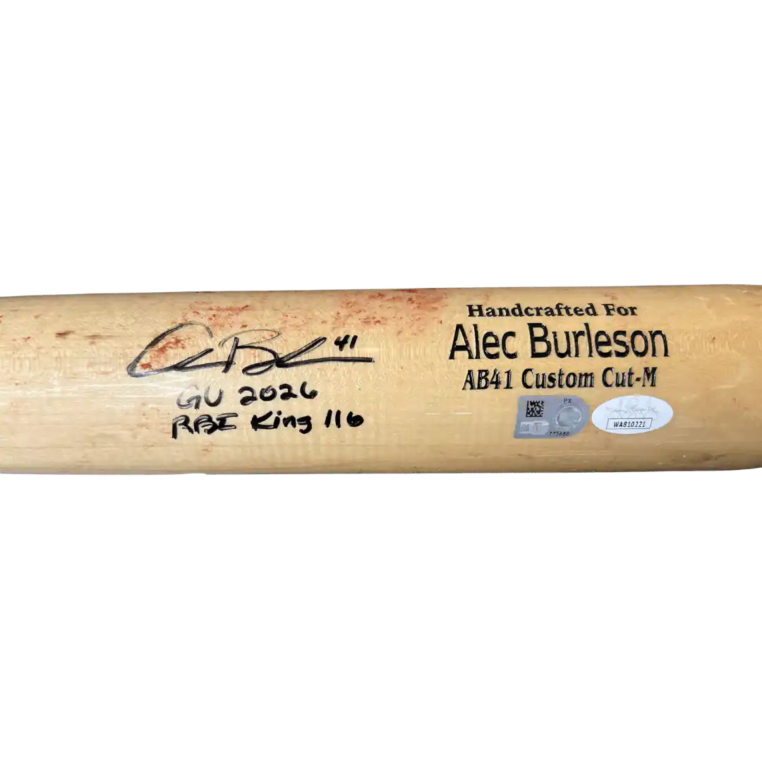 Alec Burleson St Louis Cardinals Autographed 2026 Game Used Bat w/ Inscriptions - JSA & MLB COA