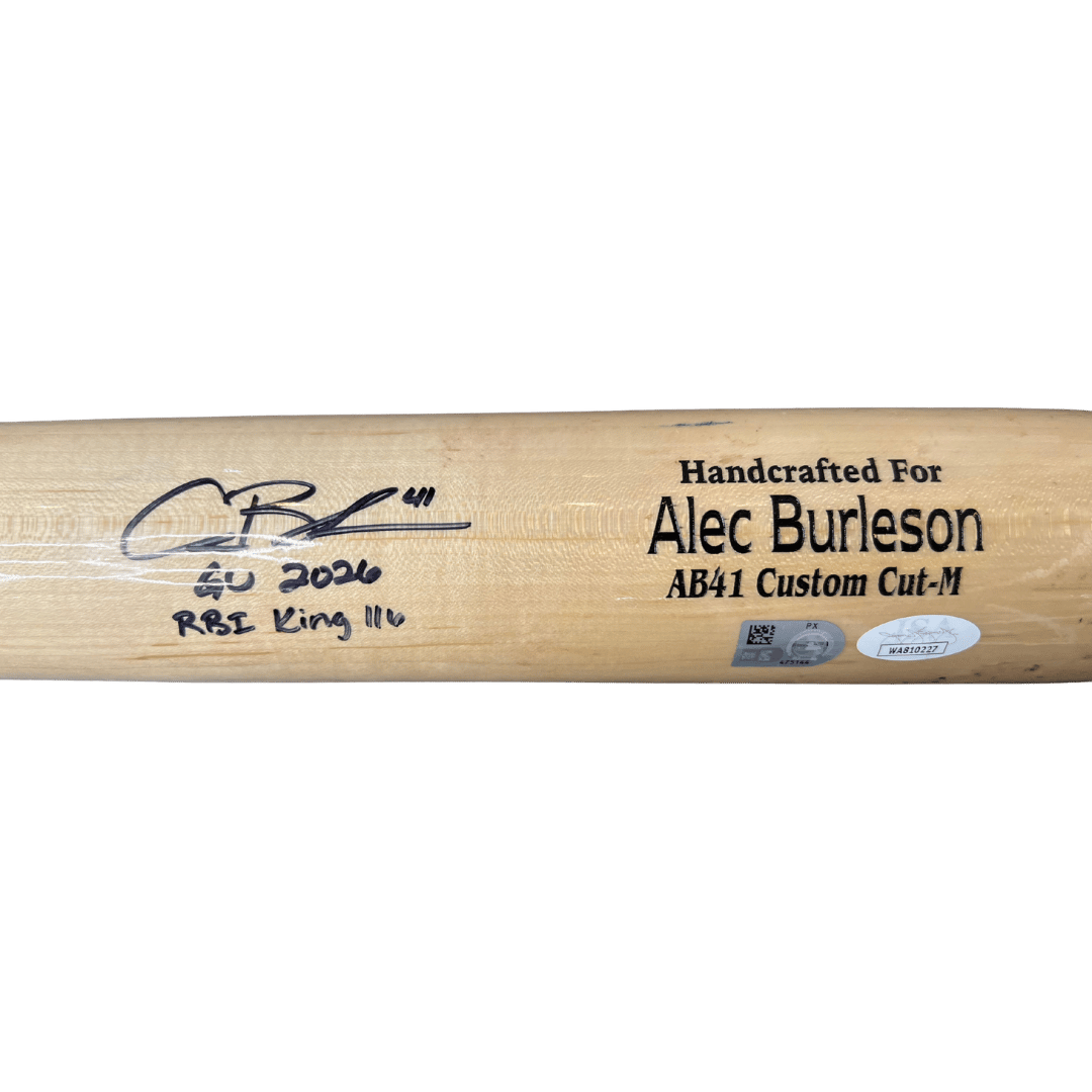 Alec Burleson St Louis Cardinals Autographed 2026 Game Used Bat w/ Inscriptions - JSA & MLB COA