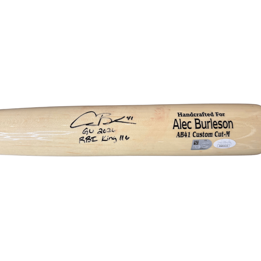 Alec Burleson St Louis Cardinals Autographed 2026 Game Used Bat w/ Inscriptions - JSA & MLB COA