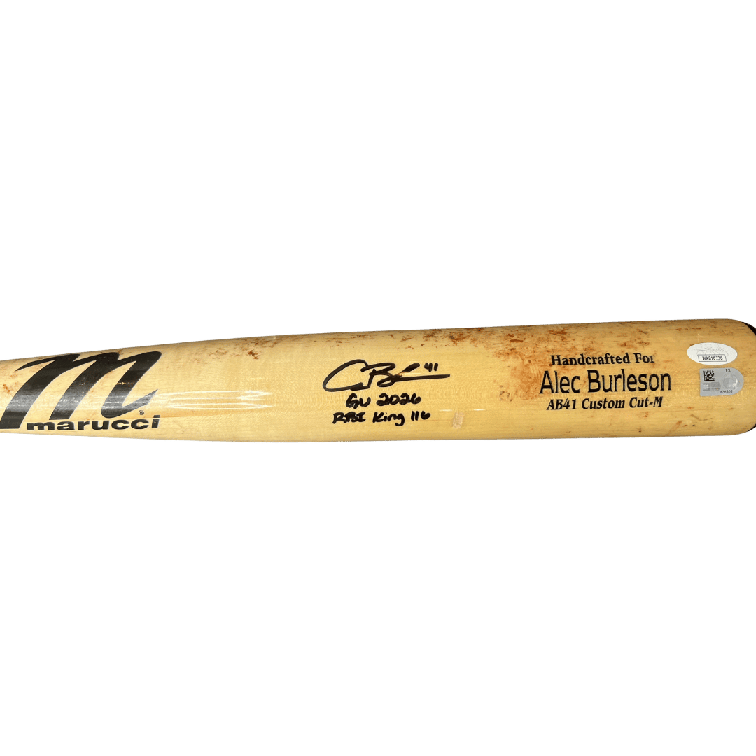 Alec Burleson St Louis Cardinals Autographed 2026 Game Used Bat w/ Inscriptions - JSA & MLB COA