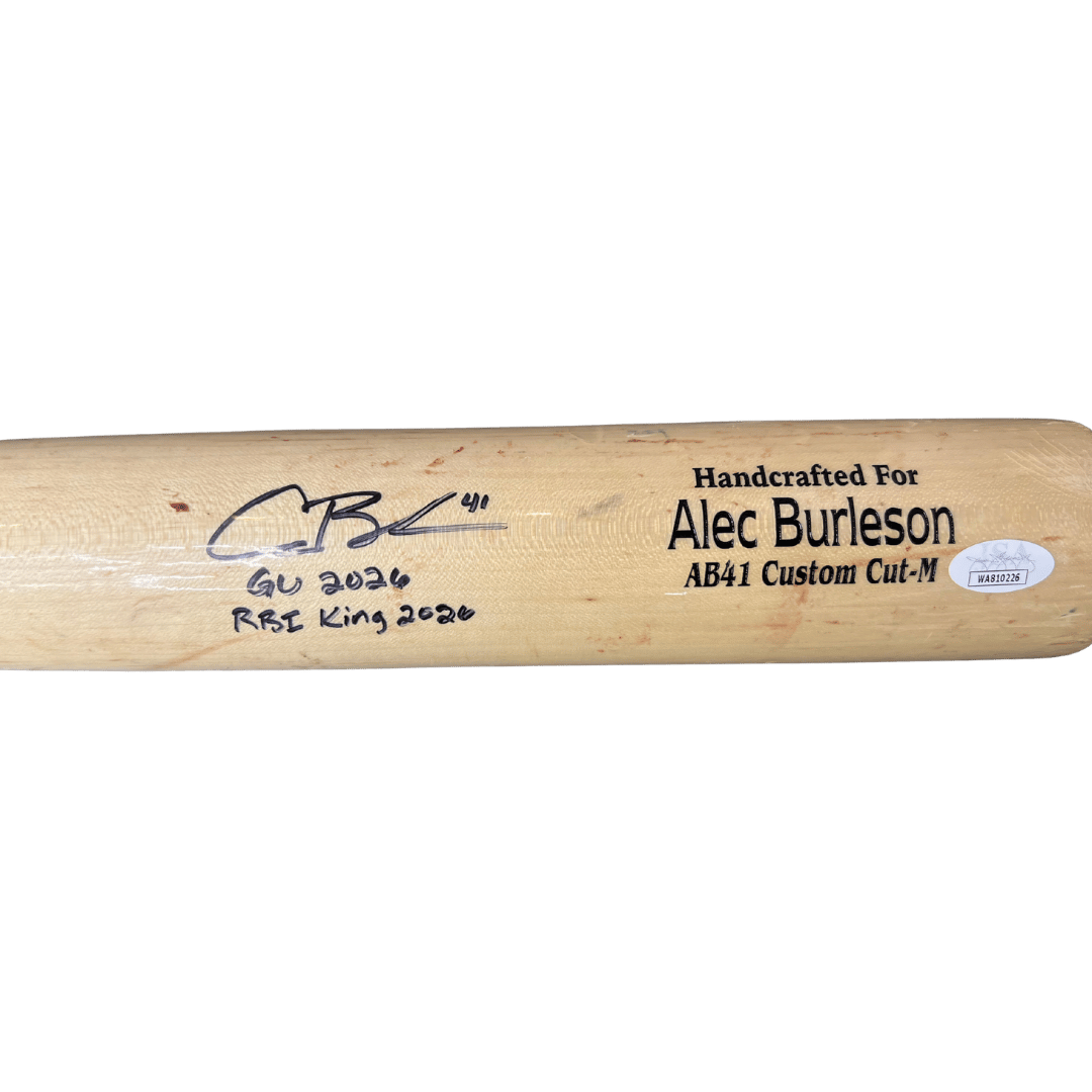 Alec Burleson St Louis Cardinals Autographed 2026 Game Used Bat w/ Inscriptions - JSA COA