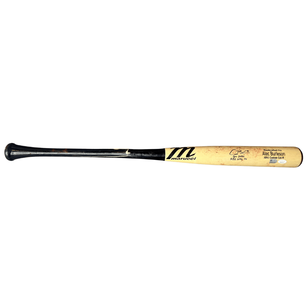 Alec Burleson St Louis Cardinals Autographed 2026 Game Used Bat w/ Inscriptions - JSA & MLB COA