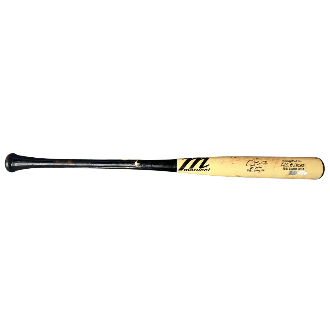 Alec Burleson St Louis Cardinals Autographed 2026 Game Used Bat w/ Inscriptions - JSA & MLB COA