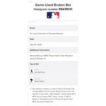 
Alec Burleson St Louis Cardinals Autographed 2026 Game Used Bat w/ Inscriptions - JSA & MLB COA — Image 4