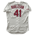 
Alec Burleson St Louis Cardinals Autographed 2026 Game Used Home Jersey w/ Inscriptions - JSA COA — Front