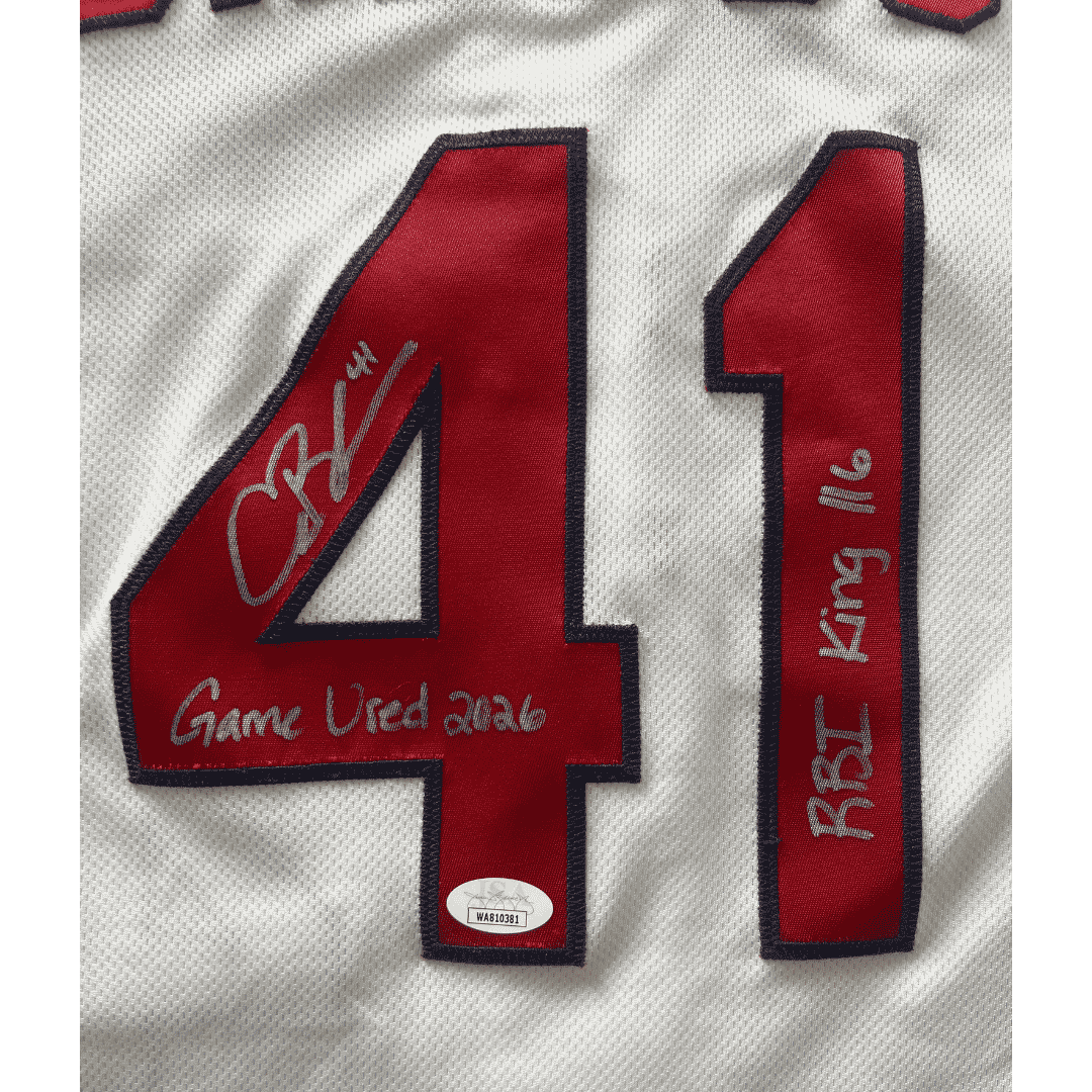 Alec Burleson St Louis Cardinals Autographed 2026 Game Used Home Jersey w/ Inscriptions - JSA COA