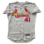 
Alec Burleson St Louis Cardinals Autographed 2026 Game Used Away Jersey w/ Inscriptions - JSA COA — Back