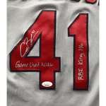 
Alec Burleson St Louis Cardinals Autographed 2026 Game Used Away Jersey w/ Inscriptions - JSA COA — Label
