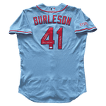 
Alec Burleson St Louis Cardinals Autographed 2026 Game Used Alternate Blue Jersey w/ Inscriptions - JSA COA — Front