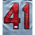 
Alec Burleson St Louis Cardinals Autographed 2026 Game Used Alternate Blue Jersey w/ Inscriptions - JSA COA — Label