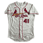 
Alec Burleson St Louis Cardinals Autographed 2026 Game Used Alternate Cream Jersey w/ Inscriptions - JSA COA — Back