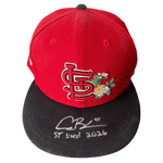 
Alec Burleson St Louis Cardinals Autographed 2026 Spring Training Used Hat w/ Inscription - JSA COA — Front