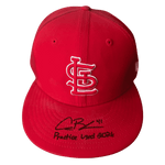 
Alec Burleson St Louis Cardinals Autographed 2026 Practice Used Hat w/ Inscription - JSA COA — Front