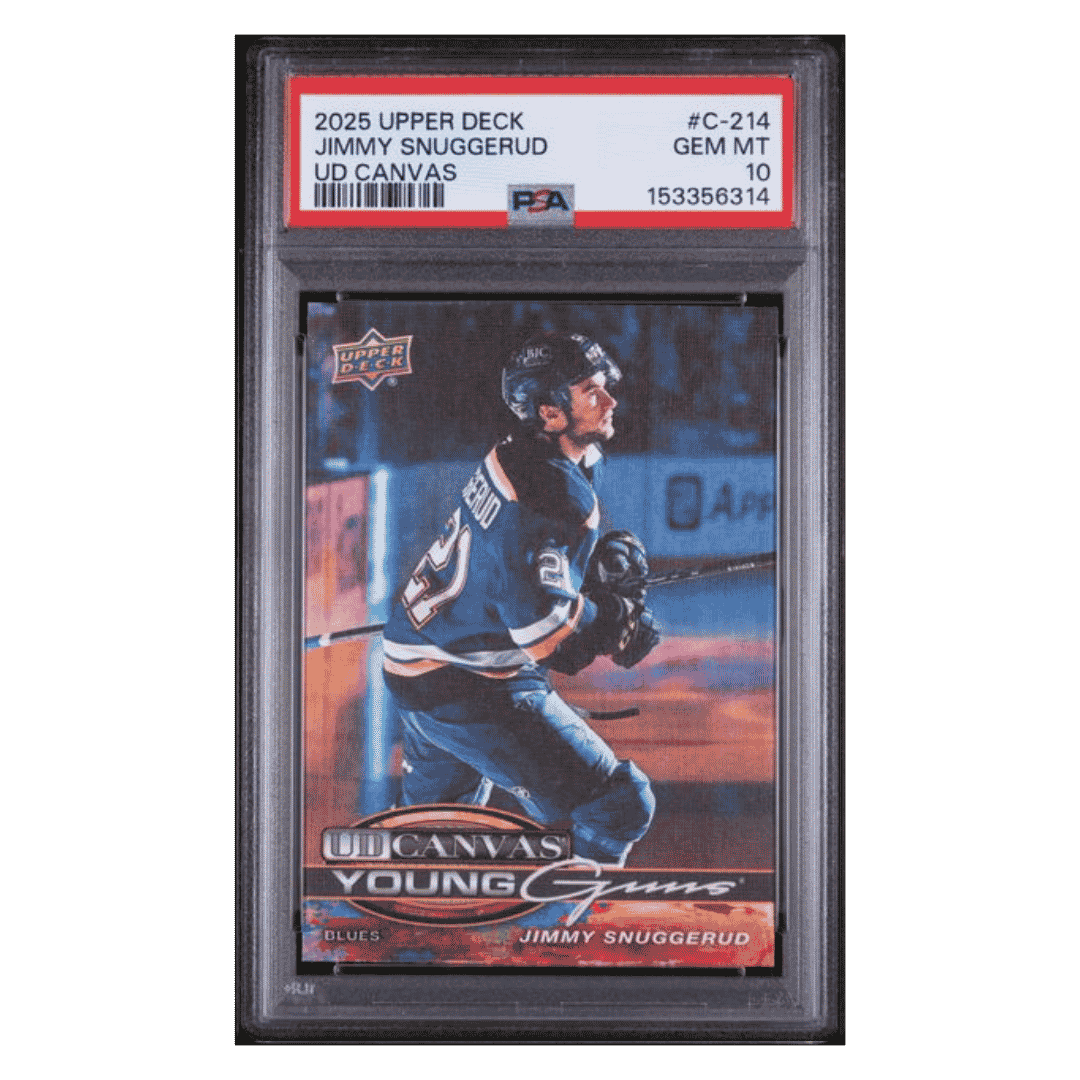 Jimmy Snuggerud PSA 10 2025 Upper Deck Young Guns Canvas Card #C-214