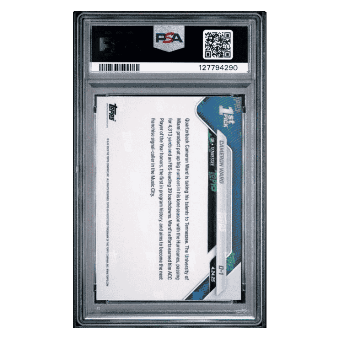 Cam Ward PSA 10 2025 Topps Now Rookie RC Card #D1