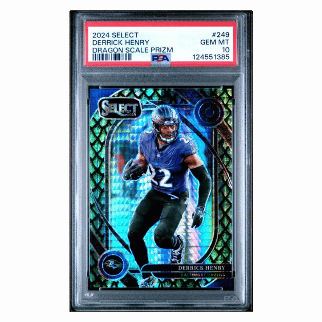 Derrick Henry PSA 10 2024 Panini Select Dragon Scale Prizm #d/ 81 Card #249