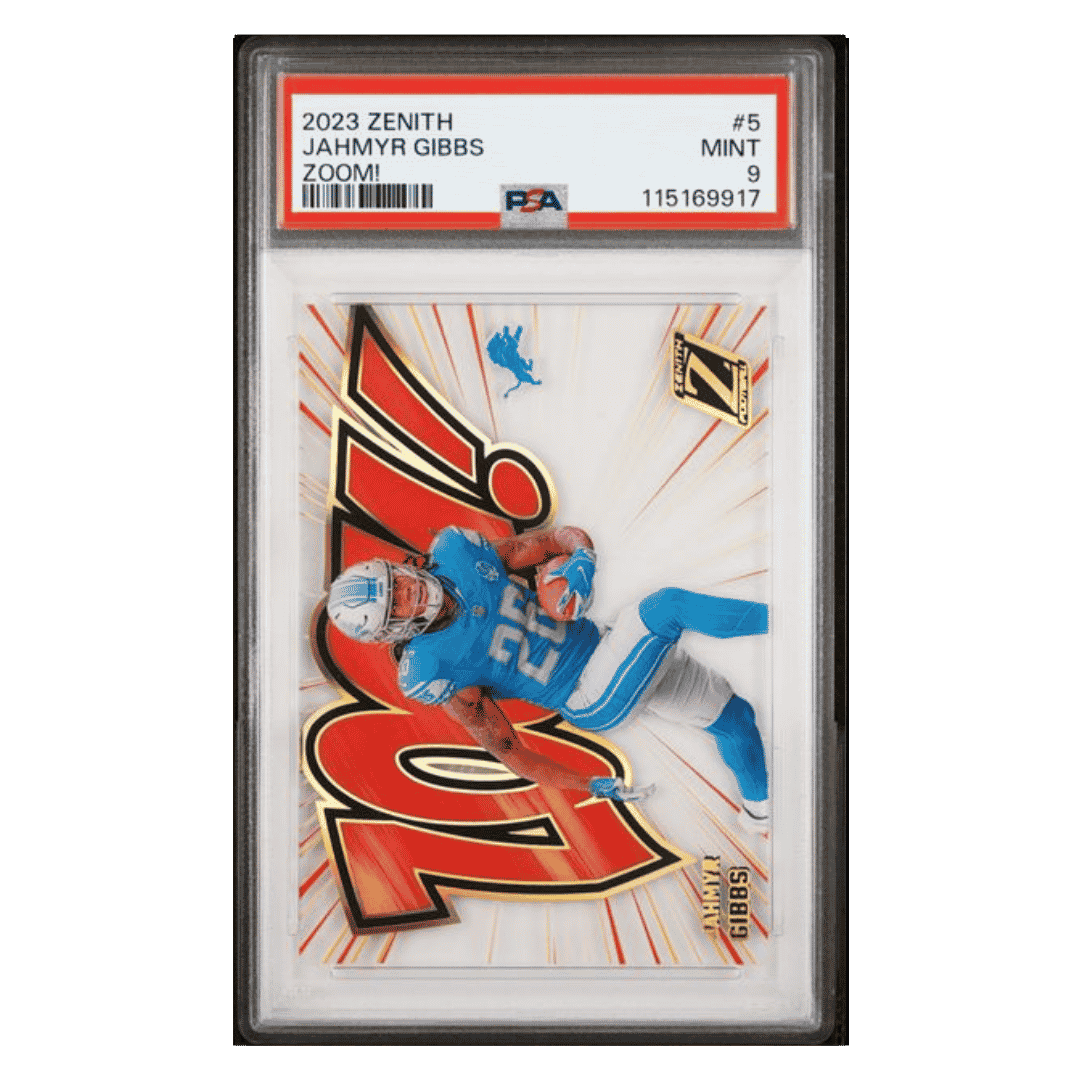 Jahmyr Gibbs PSA 9 2023 Panini Zenith Zoom! Case Hit Card #5
