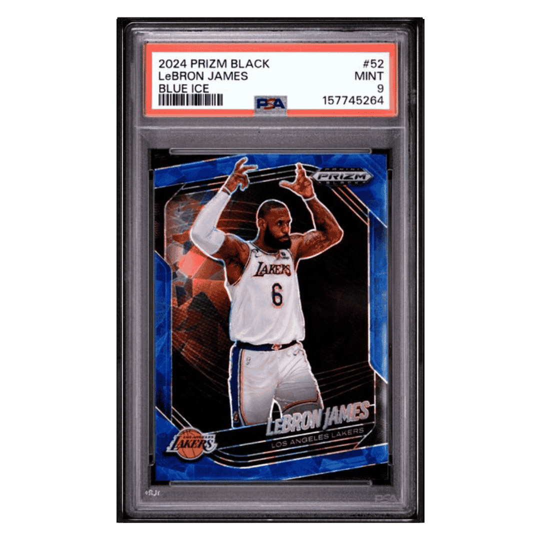 LeBron James PSA 9 2024 Panini Prizm Black Blue Ice #d/ 125 Card #52
