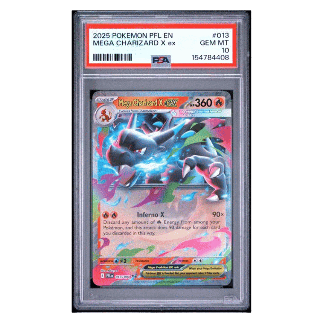 Mega Charizard X ex PSA 10 2025 Pokemon Phantasmal Flames Card #013