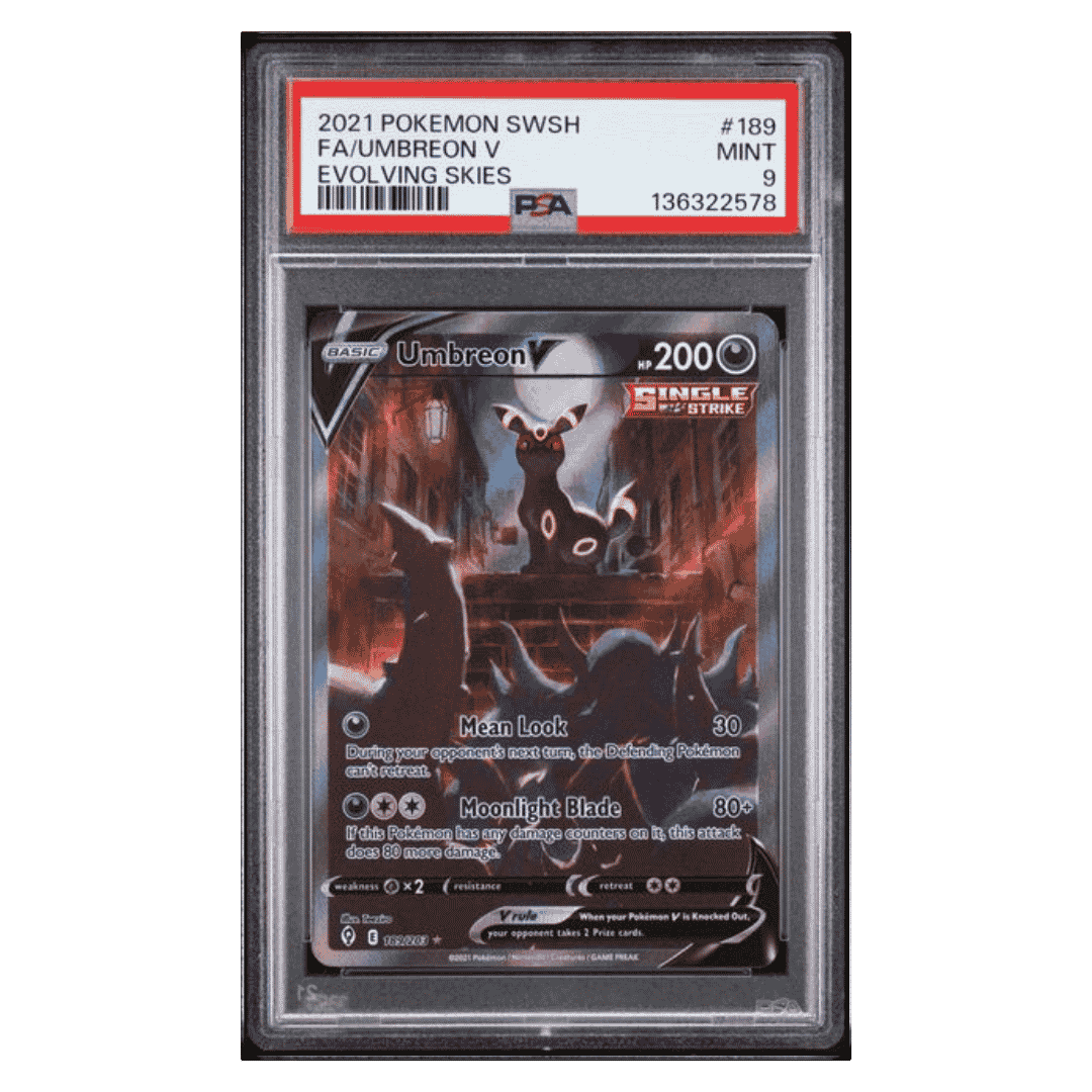 Umbreon V PSA 9 2021 Pokemon Sword & Shield Evolving Skies Full Art Card #189