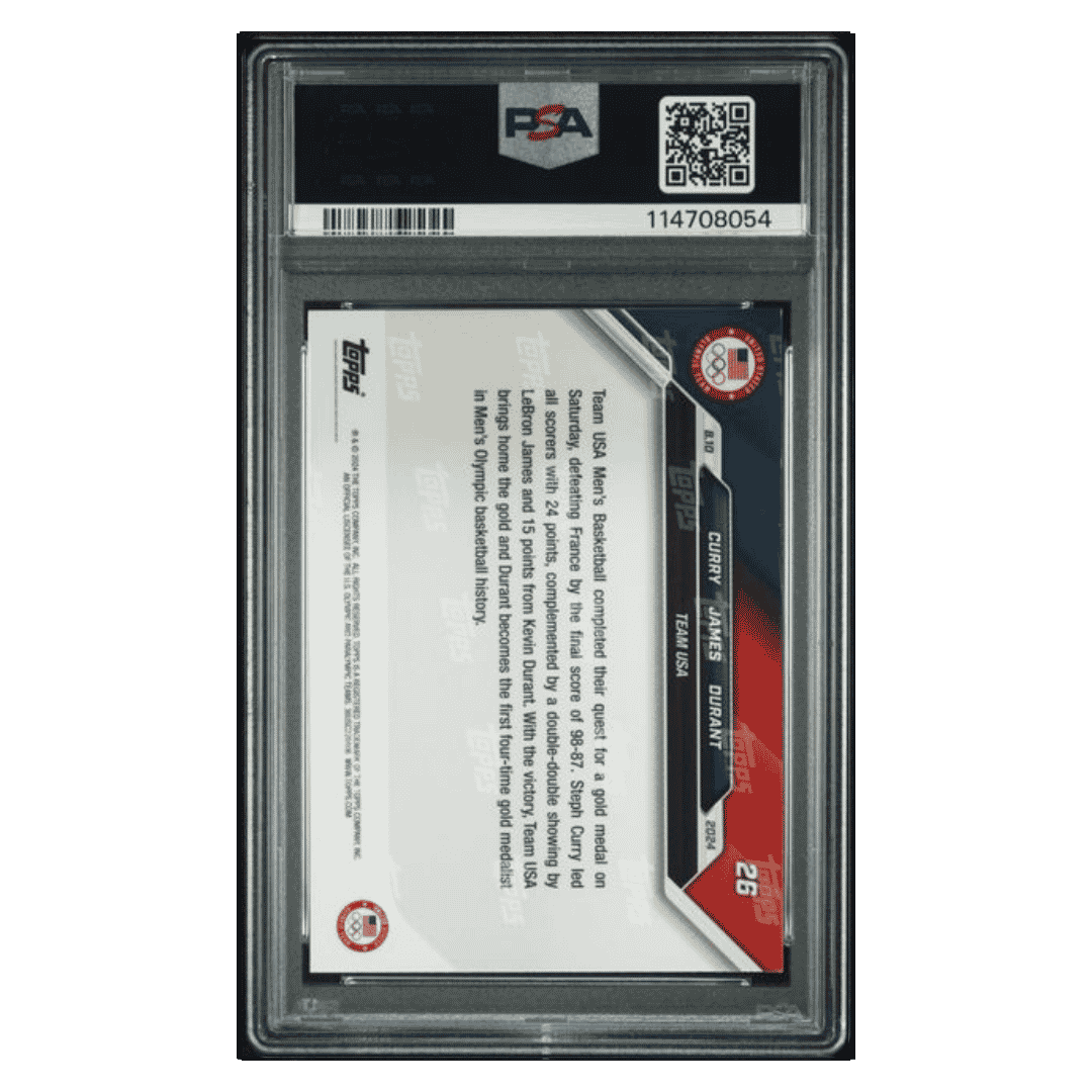 Curry/ James/ Durant PSA 10 2024 Topps Now Olympics Card #26