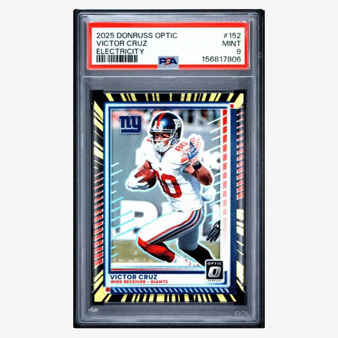Victor Cruz PSA 9 2025 Panini Donruss Optic Electricity #d/75 Card #152