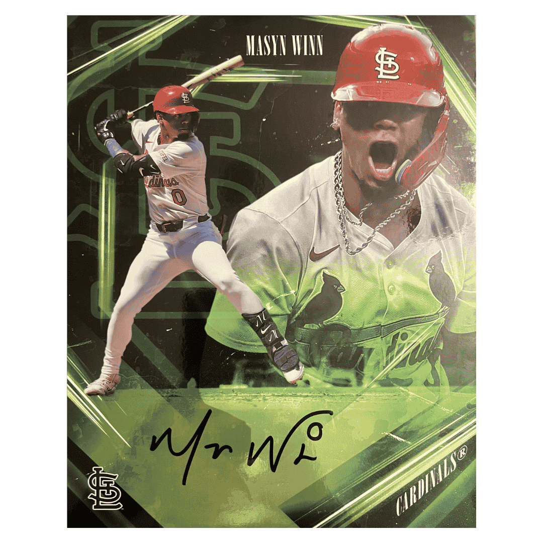 Masyn Winn 2026 Under Wraps Emanate Baseball Autographed 8x10 #d/ 99 Card