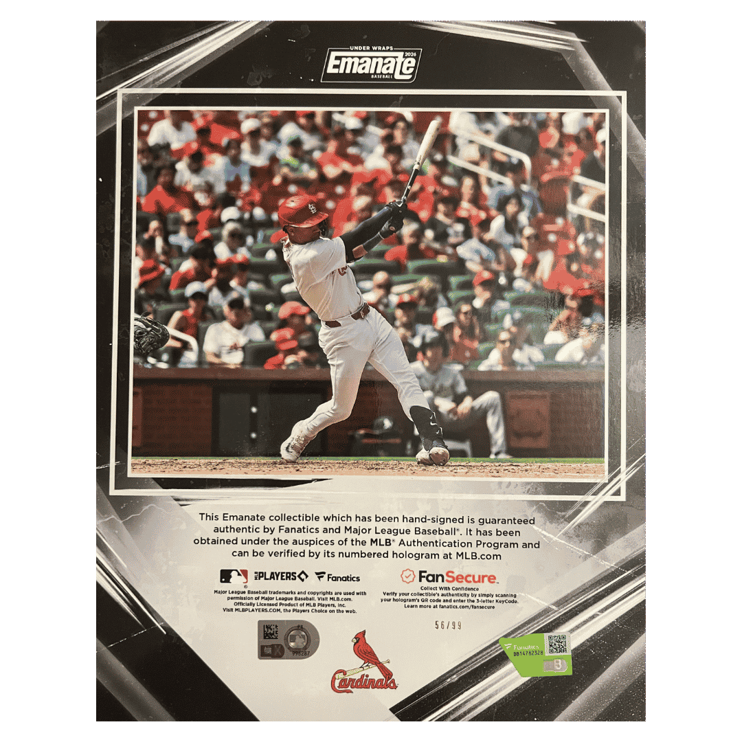 Masyn Winn 2026 Under Wraps Emanate Baseball Autographed 8x10 #d/ 99 Card