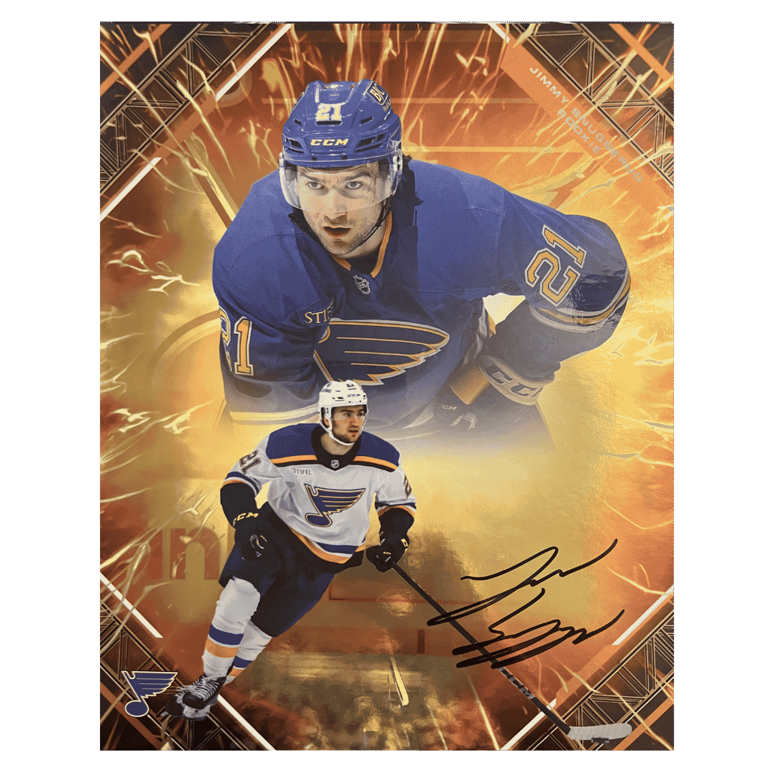 Jimmy Snuggerud 2025-26 Under Wraps Emanate Hockey Autographed 8x10 Rookie RC #d/ 25 Card