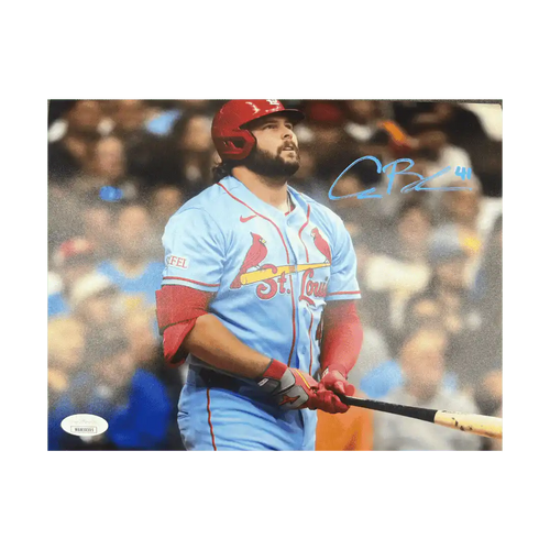 Alec Burleson St Louis Cardinals Autographed Blue Uniform 8x10 Photo - JSA COA