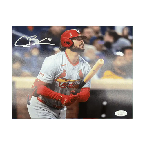 Alec Burleson St Louis Cardinals Autographed Away Uniform 8x10 Photo - JSA COA
